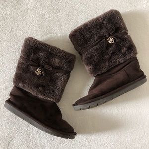 Michael Kors Brown Faux Fur Boots Chocolate